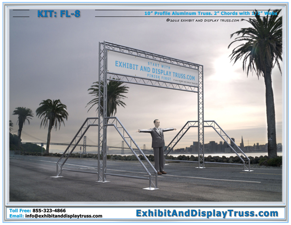FL-8 Portable aluminum truss start finish line system for marathon running race and cycle racing events