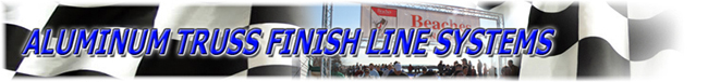 portable aluminum truss finish lines and starting line systems for marathon races and other racing events