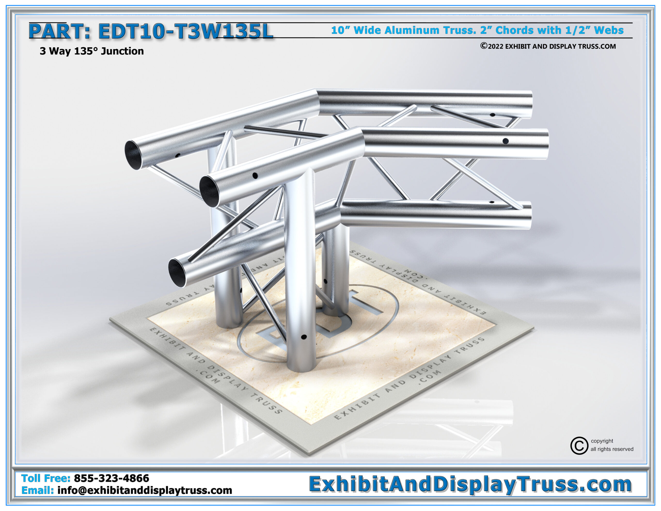 10″ WIDE 3-WAY TRIANGLE JUNCTION LEFT (EDT10-T3W135L)