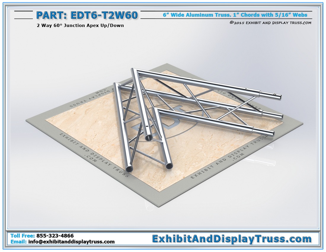 EDT6-T2W60 / 2 Way 60° Junction Apex Up or Down