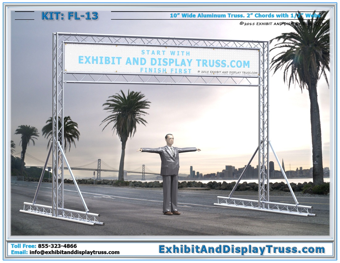 FL-13 Finish Line and Starting Line Kit / Cost-Effective, Durable Truss Start Line for Marathons and Triathlon Race Events